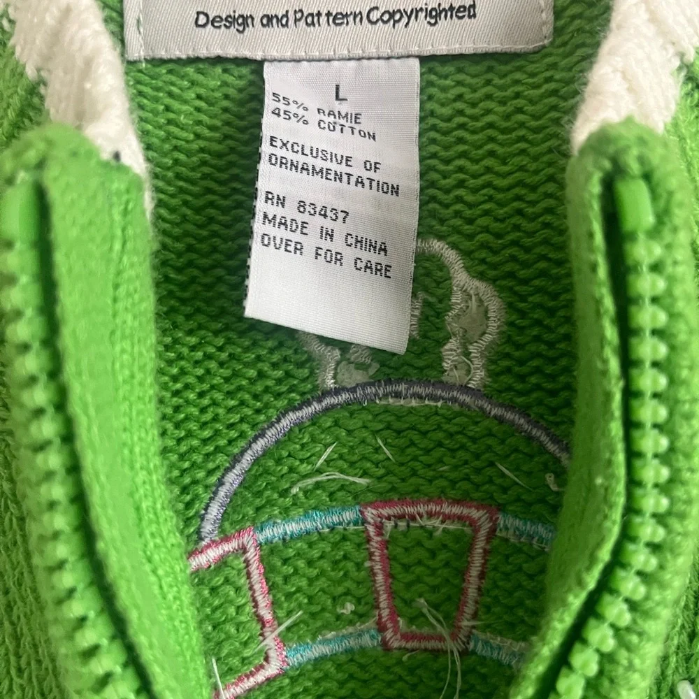 Green Snowman Cardigan Sweater